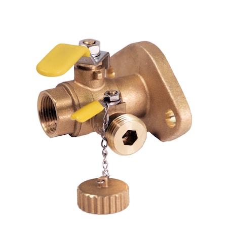 Everflow FIP Full Port Ball Valve with Cleanout and Flange, Brass 1-1/2" 895T112